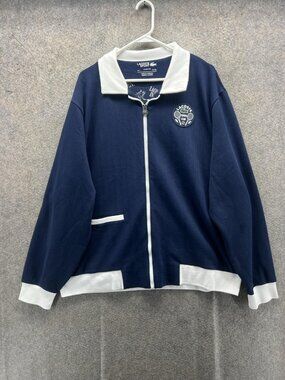 Lacoste Sport Track Jacket Mens 2XL Blue Full Zip Tennis Club Classic Fit
